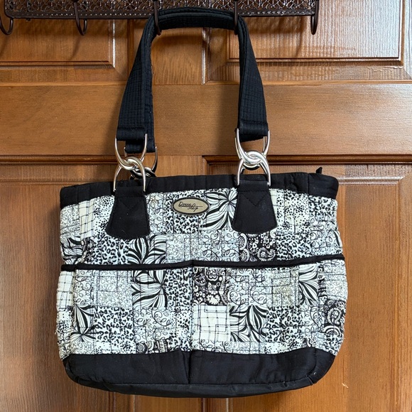 Donna Sharp Handbags - Donna Sharp Black & White Quilted Patchwork Tote Bag